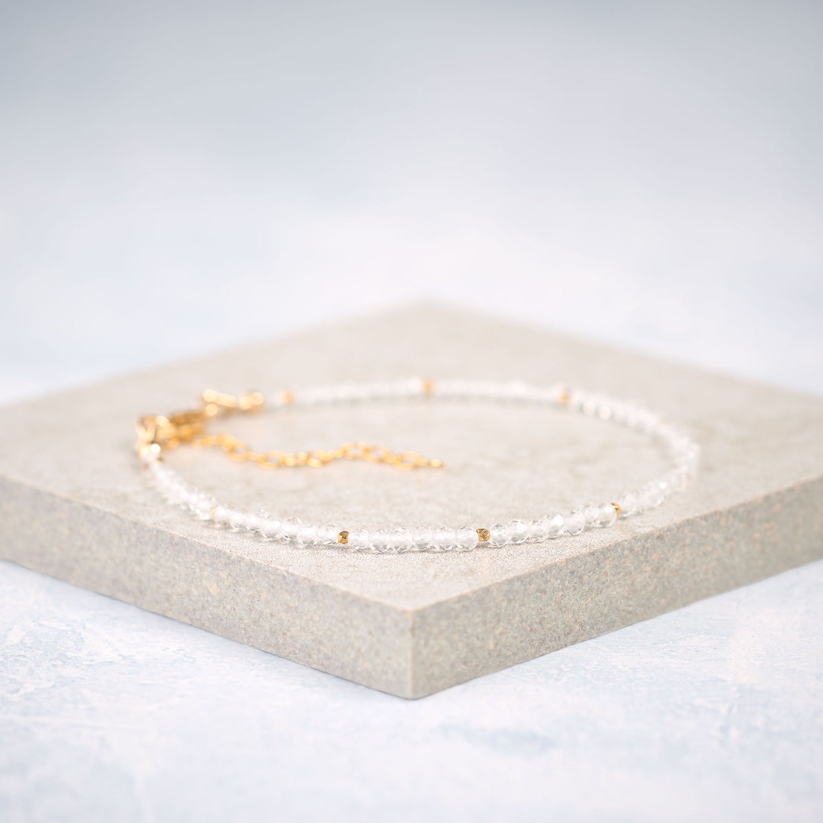Rock Crystal / Clear Quartz Dainty Bracelet
