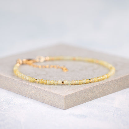 Dainty Yellow Opal Bracelet (AAA Grade)