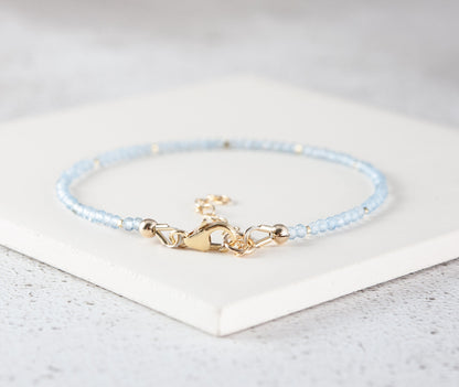 Dainty Sky Blue Topaz Gemstone Bracelet