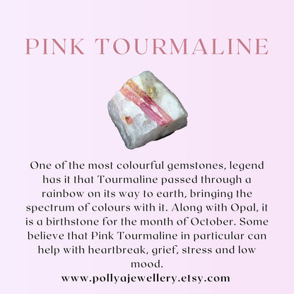 Dainty Pink Tourmaline Gemstone Bracelet