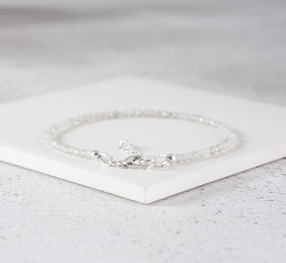 Dainty Grey Moonstone Gemstone Bracelet