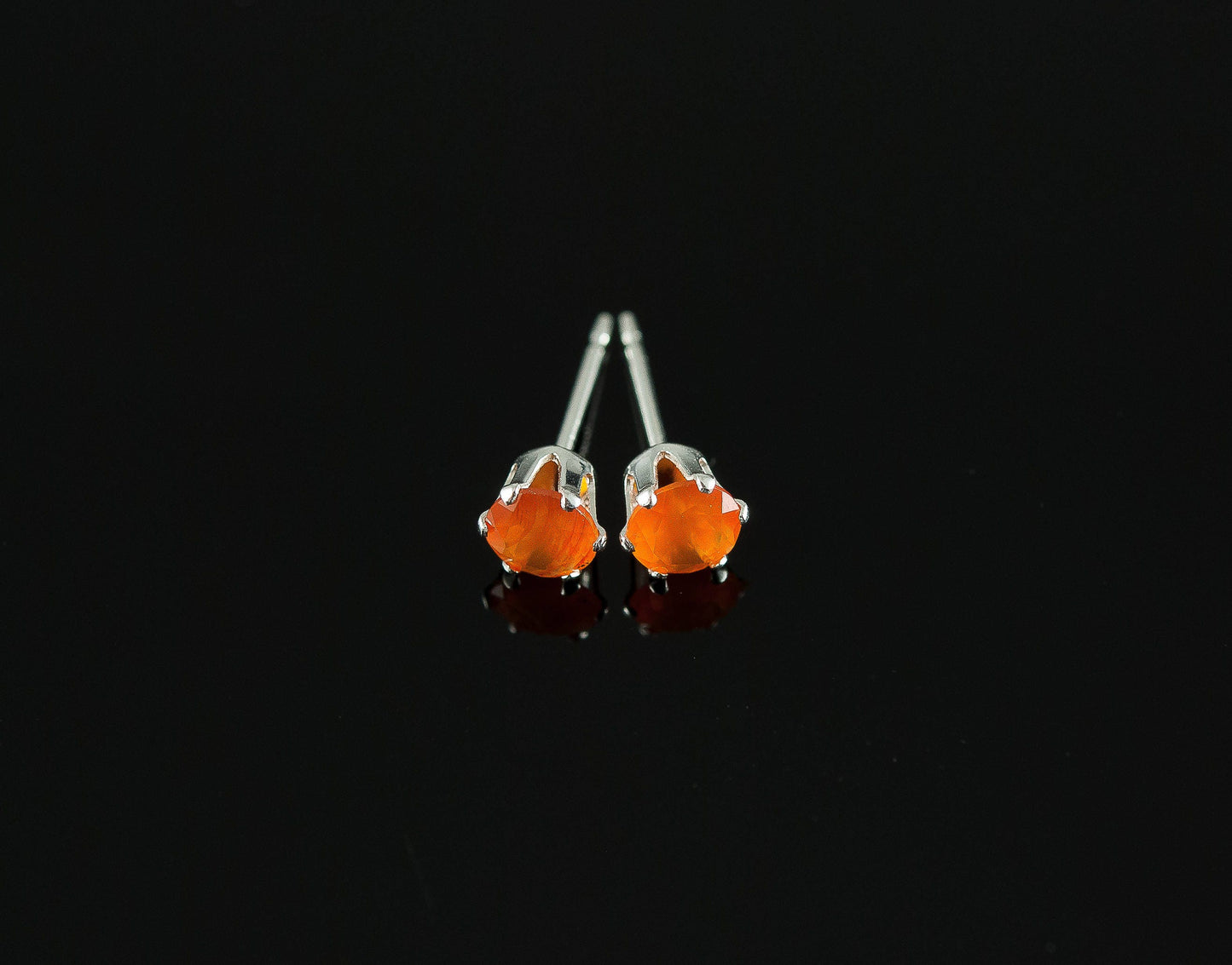 Dainty Carnelian Gemstone Stud Earrings