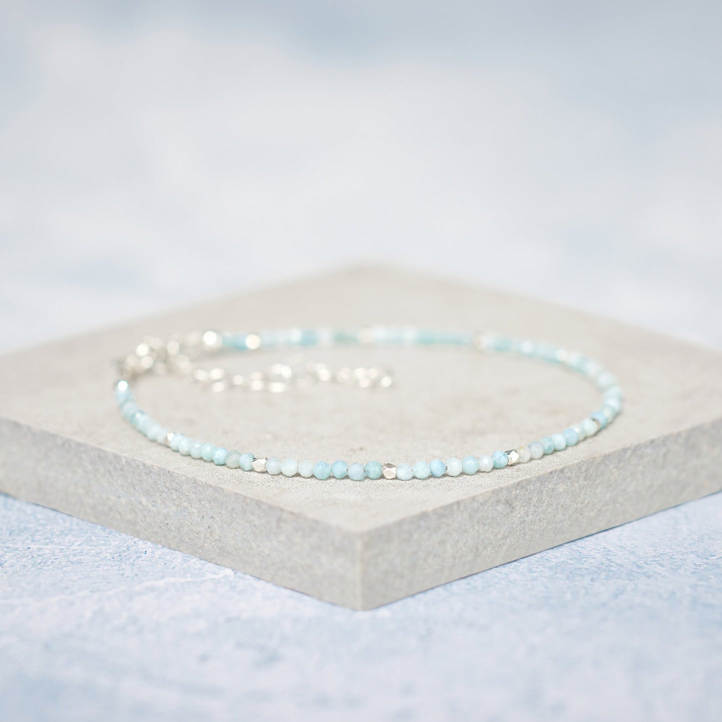 Dainty Larimar Gemstone Bracelet