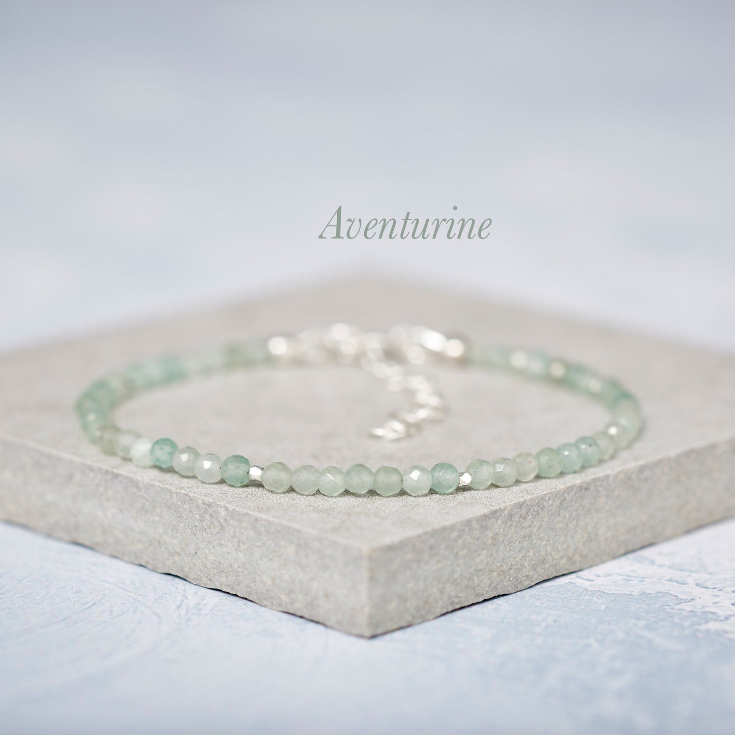 Dainty Green Aventurine Gemstone Bracelet