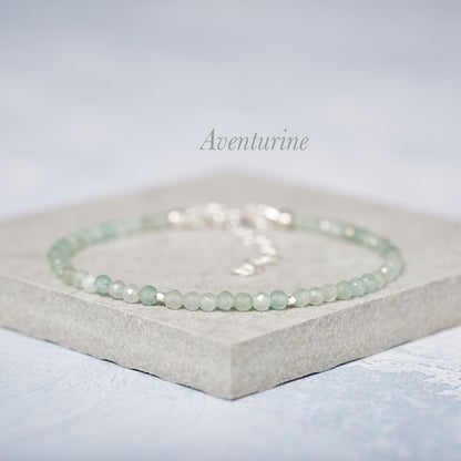 Dainty Green Aventurine Gemstone Bracelet