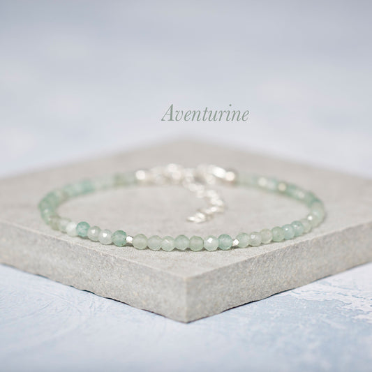 Dainty Green Aventurine Gemstone Bracelet