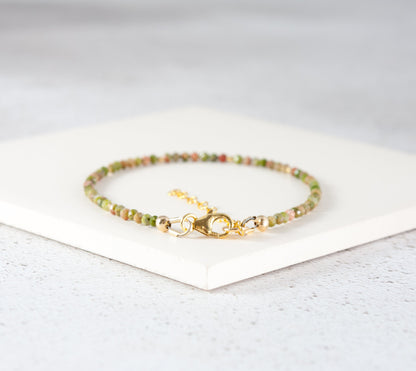 Dainty Unakite Gemstone Bracelet