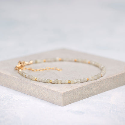 Dainty Raw Diamond Cube Bracelet