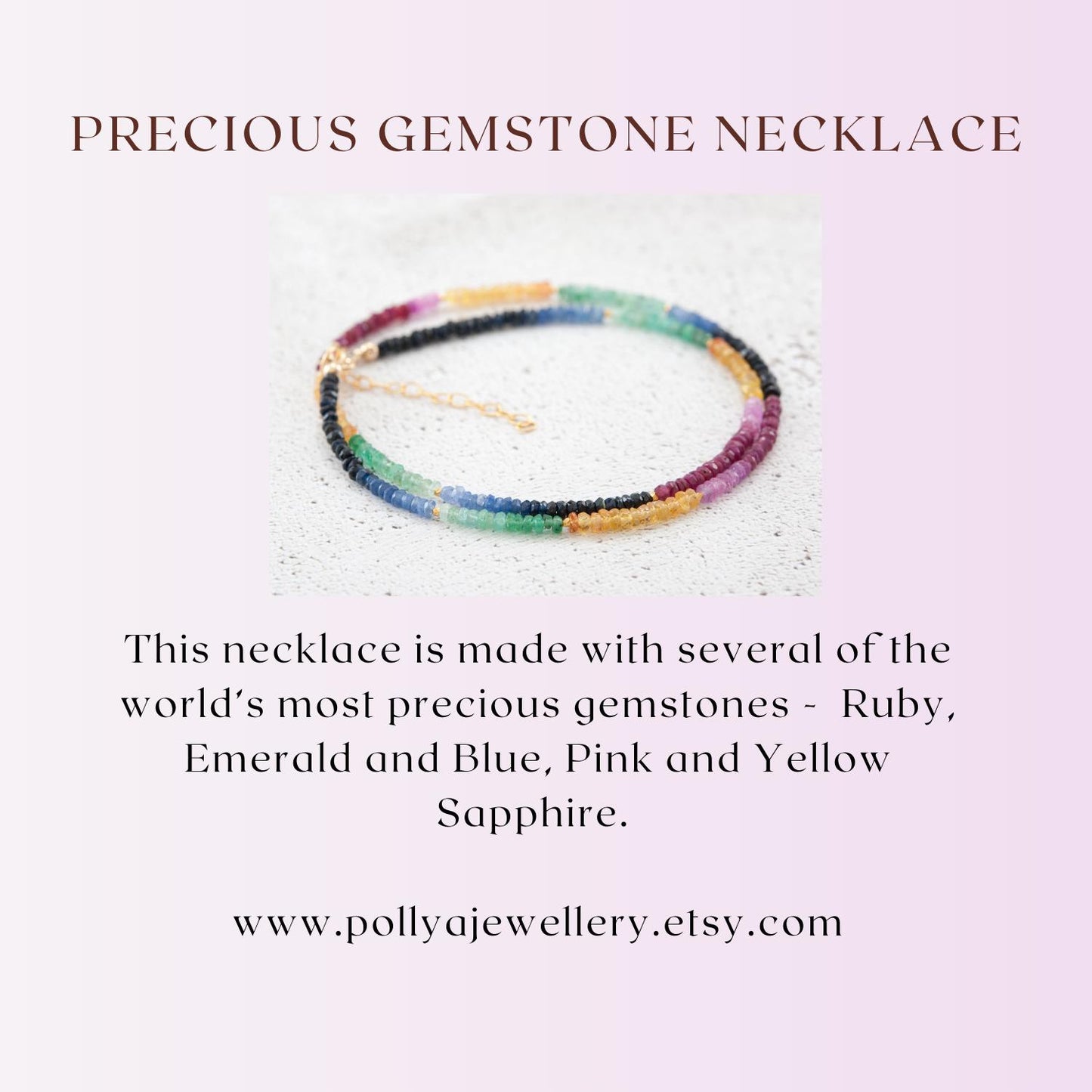 Dainty Precious Gemstone Necklace (Ruby, Emerald and Blue, Pink & Yellow Sapphire)