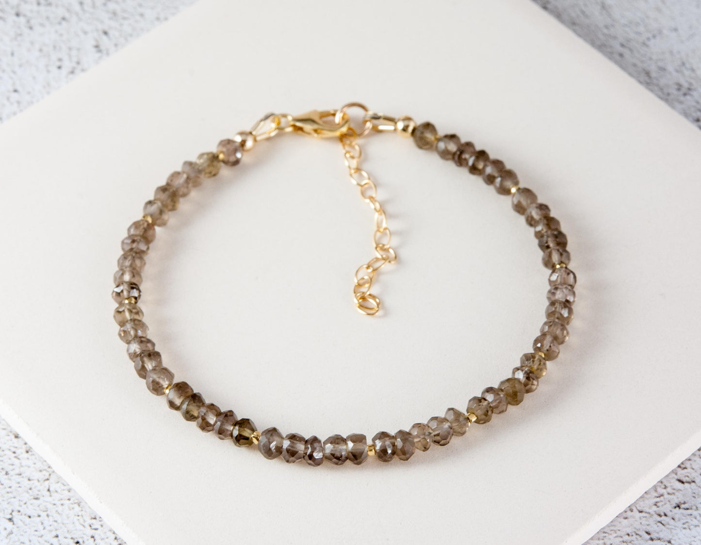 Dainty Smoky Quartz Gemstone Bracelet