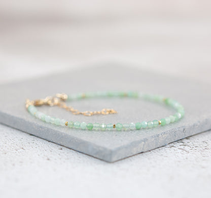 Dainty Chrysoprase Gemstone Bracelet