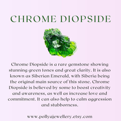 Chrome Diopside Dainty Gemstone Bracelet (AAA Grade)
