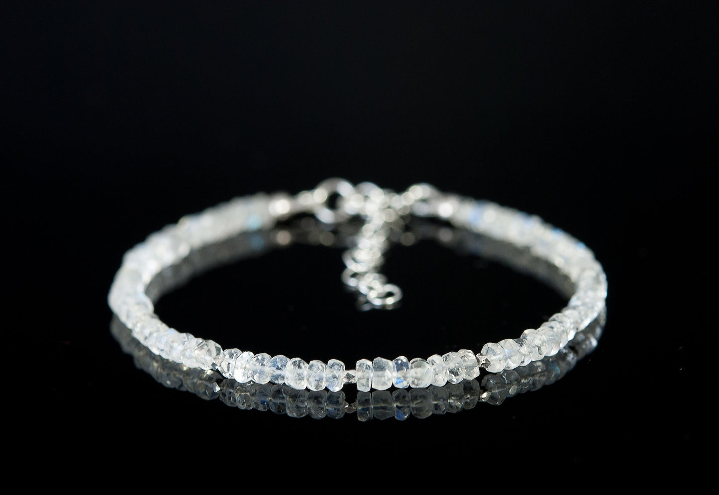 Dainty Rainbow Moonstone Gemstone Bracelet (AAA Grade)