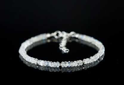 Dainty Rainbow Moonstone Gemstone Bracelet (AAA Grade)