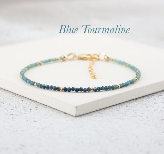 Dainty Blue Tourmaline Ombre Bracelet