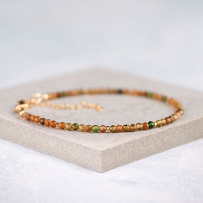 Dainty Autumn Tourmaline Gemstone Bracelet
