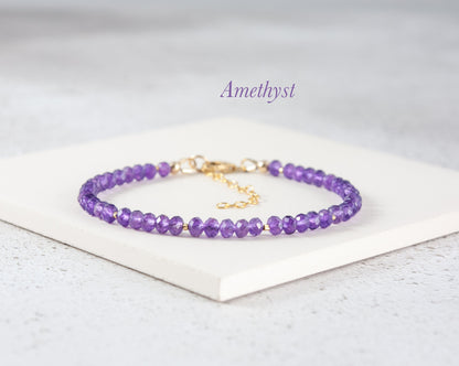 Amethyst Gemstone Bracelet (Grade AAA)