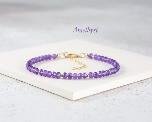 Amethyst Gemstone Bracelet (Grade AAA)