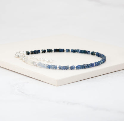 Dainty Blue Sapphire Ombre / Shaded Bracelet