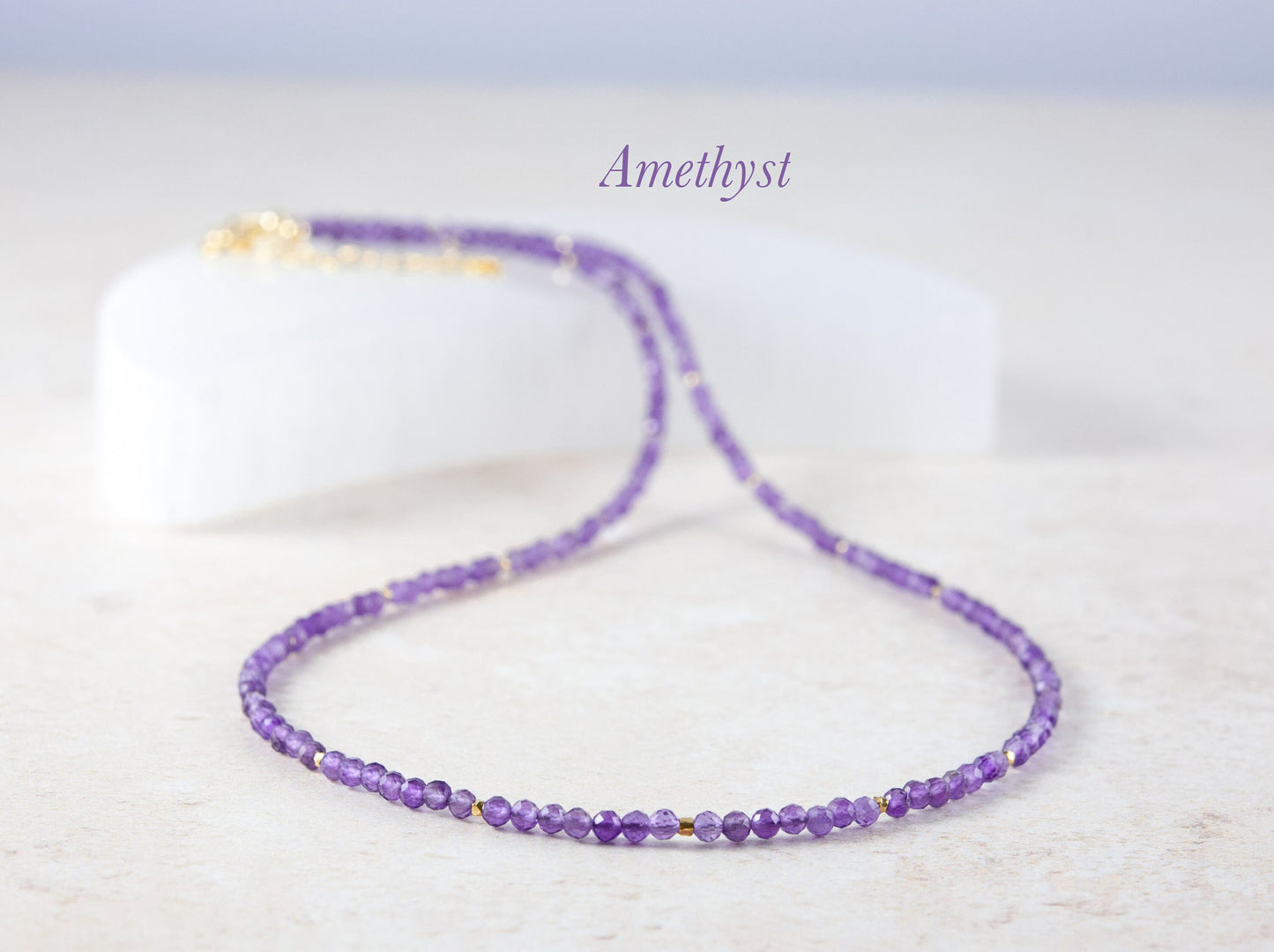 Dainty Amethyst Gemstone Necklace