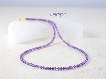 Dainty Amethyst Gemstone Necklace