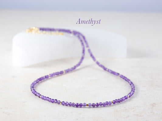 Dainty Amethyst Gemstone Necklace