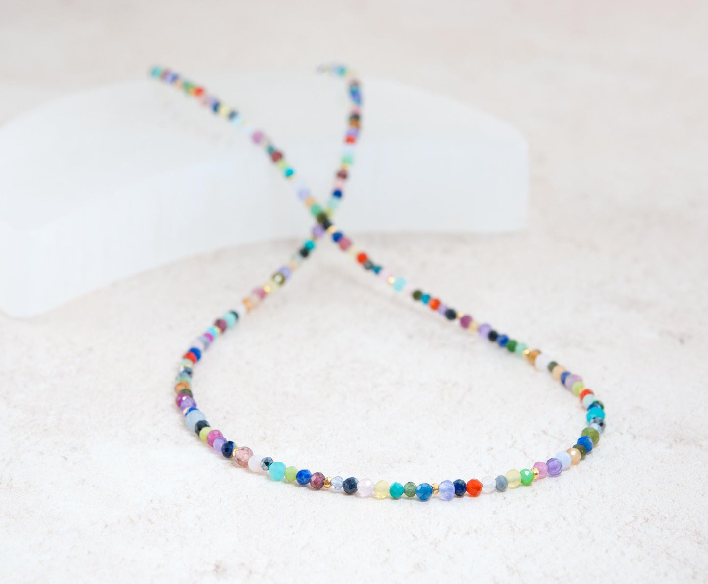 Dainty Rainbow Multi Gemstone Necklace
