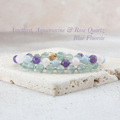Blue Fluorite Rare Gemstone Bracelet