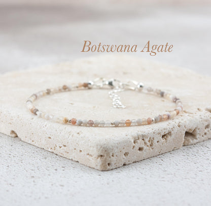 Dainty Botswana Agate Gemstone Bracelet