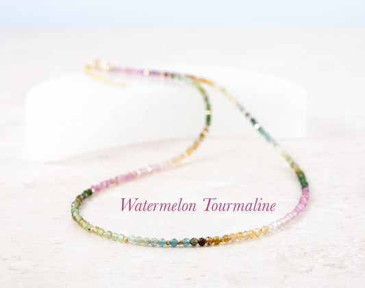 Dainty Tourmaline Gemstone Necklace