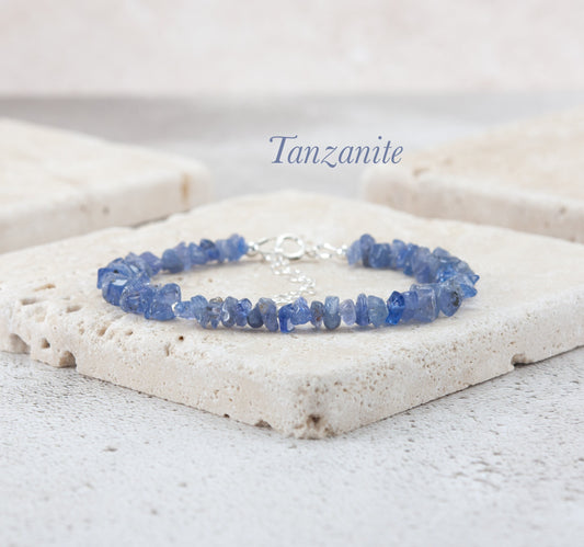 Raw Tanzanite Gemstone Bracelet