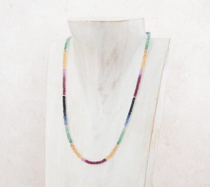 Dainty Precious Gemstone Necklace (Ruby, Emerald and Blue, Pink & Yellow Sapphire)