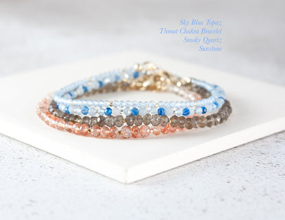 Dainty Sky Blue Topaz Gemstone Bracelet