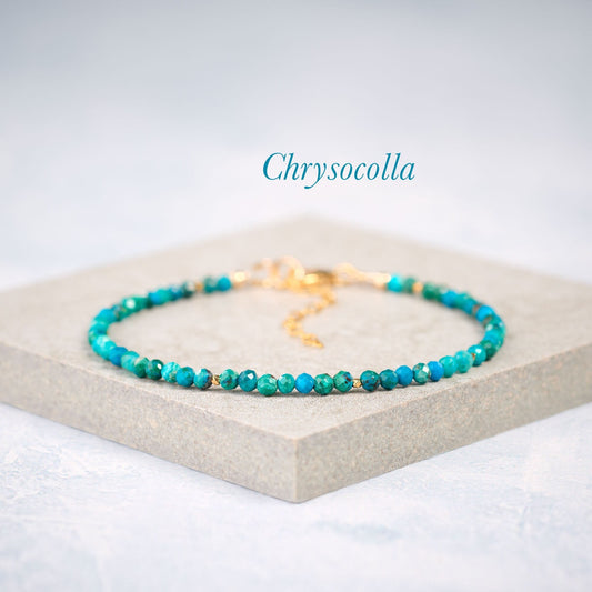Dainty Chrysocolla Gemstone Bracelet