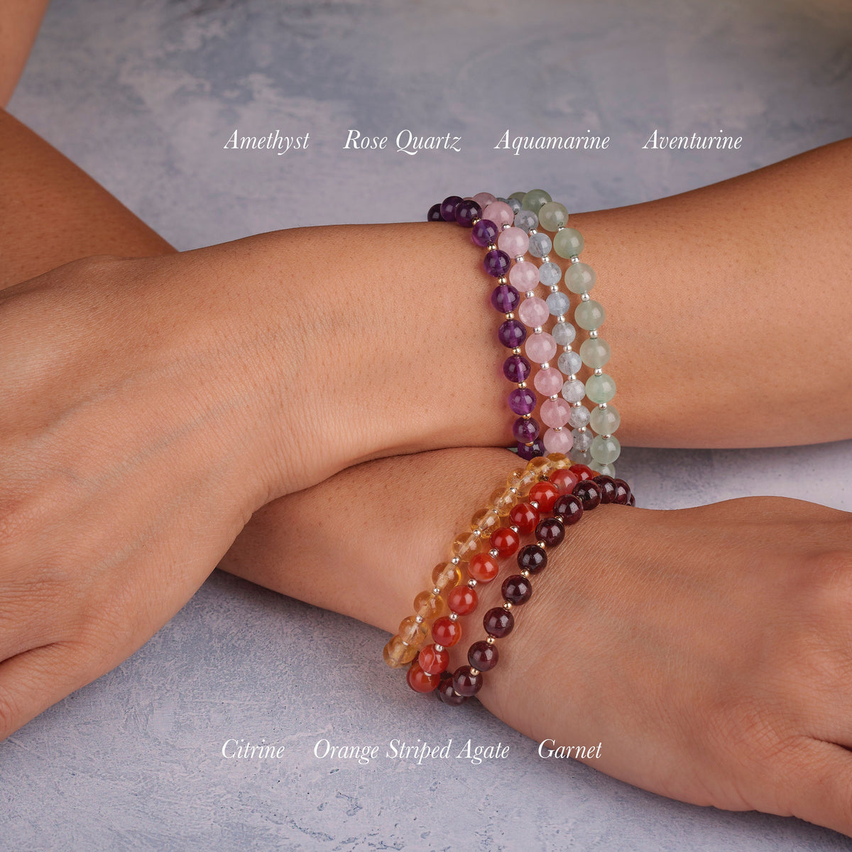 Orange Striped Agate Gemstone Bracelet