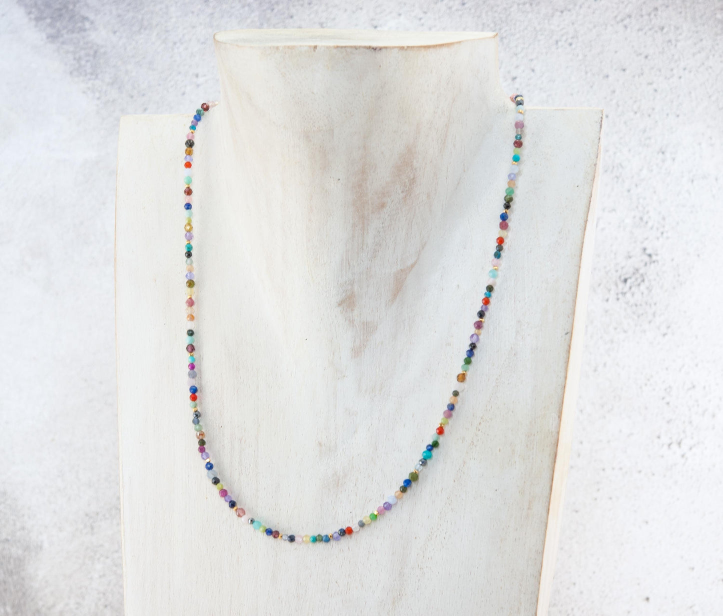 Dainty Rainbow Multi Gemstone Necklace