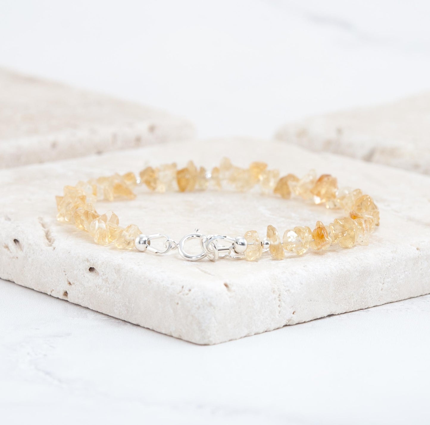 Raw Citrine Gemstone Bracelet