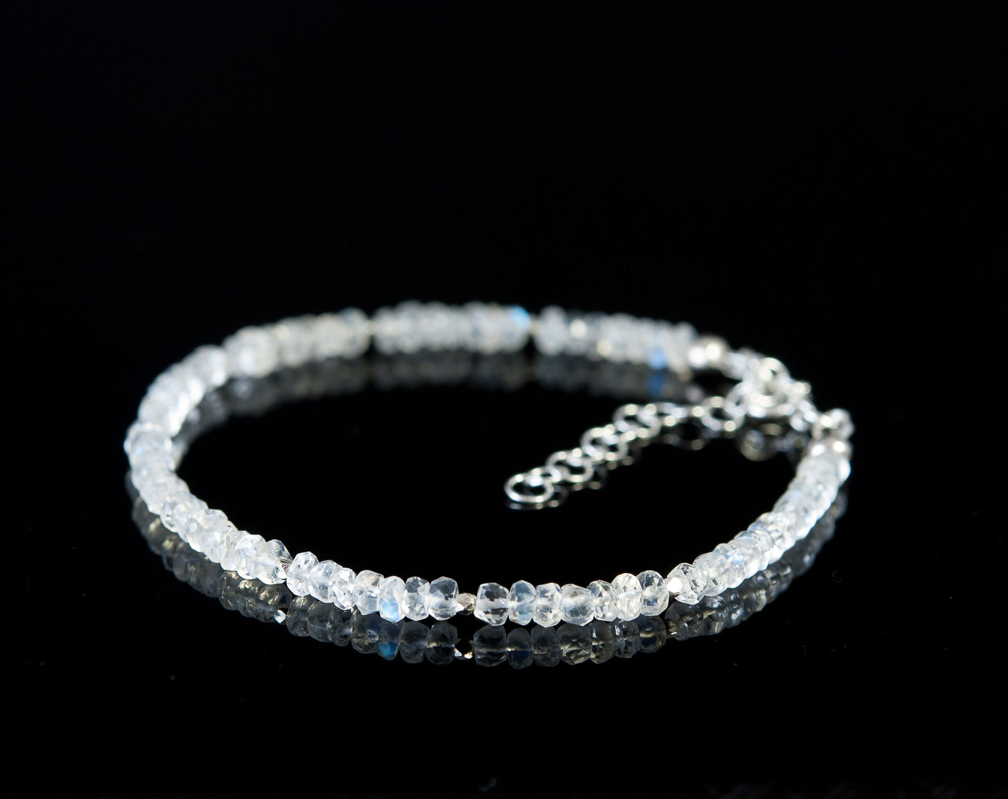 Dainty Rainbow Moonstone Gemstone Bracelet (AAA Grade)