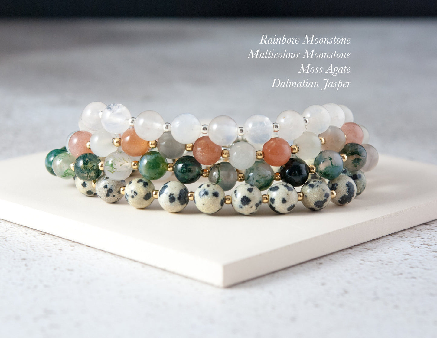 Moss Agate Gemstone Bracelet