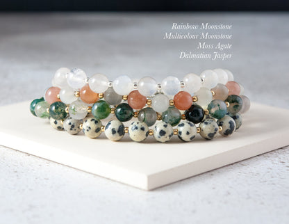 Moss Agate Gemstone Bracelet