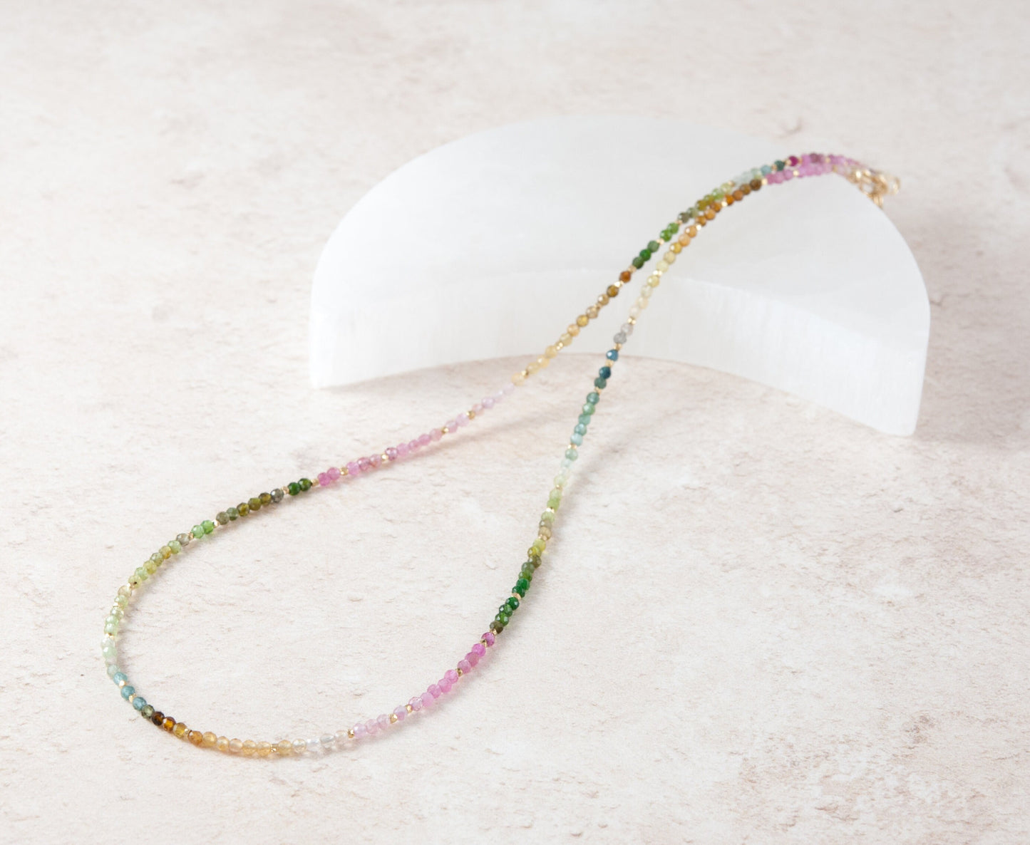 Dainty Tourmaline Gemstone Necklace