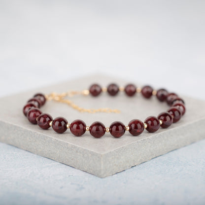 Red Garnet Gemstone Bracelet