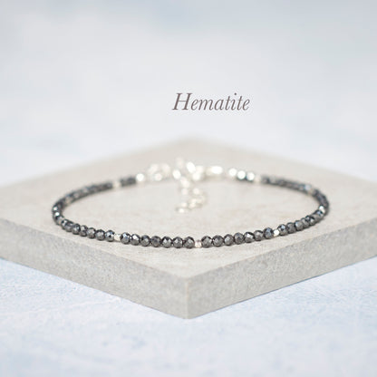 Dainty Hematite Gemstone Bracelet