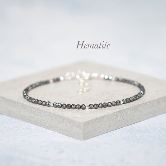 Dainty Hematite Gemstone Bracelet