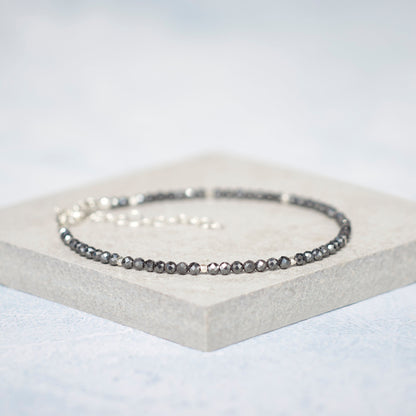 Dainty Hematite Gemstone Bracelet