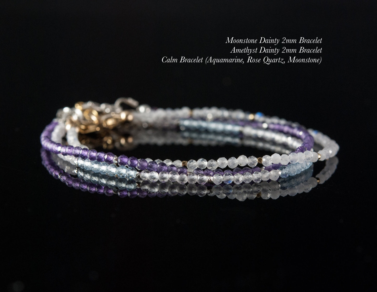 Dainty Rainbow Moonstone Gemstone Bracelet