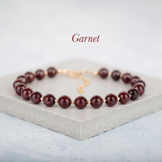 Red Garnet Gemstone Bracelet