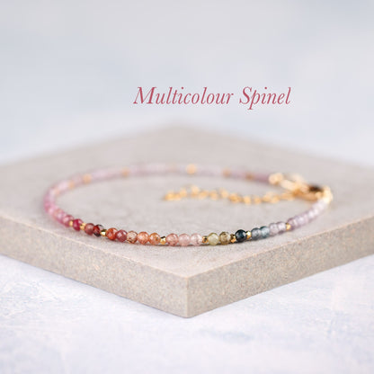 Dainty Multicolour Spinel Gemstone Bracelet (AA Grade)