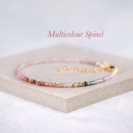 Dainty Multicolour Spinel Gemstone Bracelet (AA Grade)