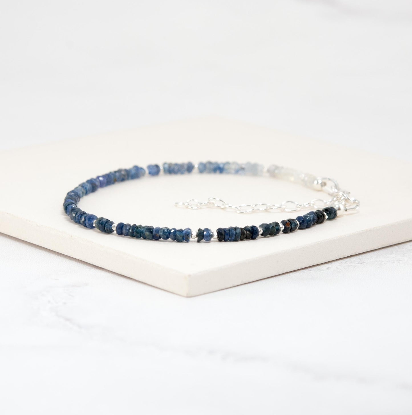 Dainty Blue Sapphire Ombre / Shaded Bracelet